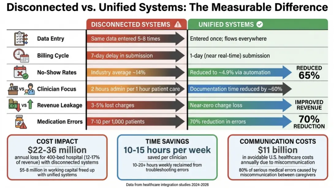 Disconnected vs Unified Healthcare Systems: Cost and Performance Comparison