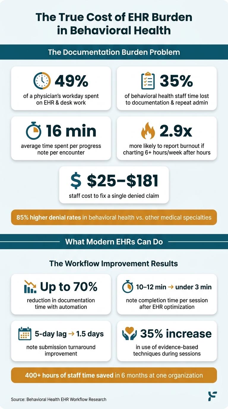 The True Cost of EHR Burden in Behavioral Health infographic