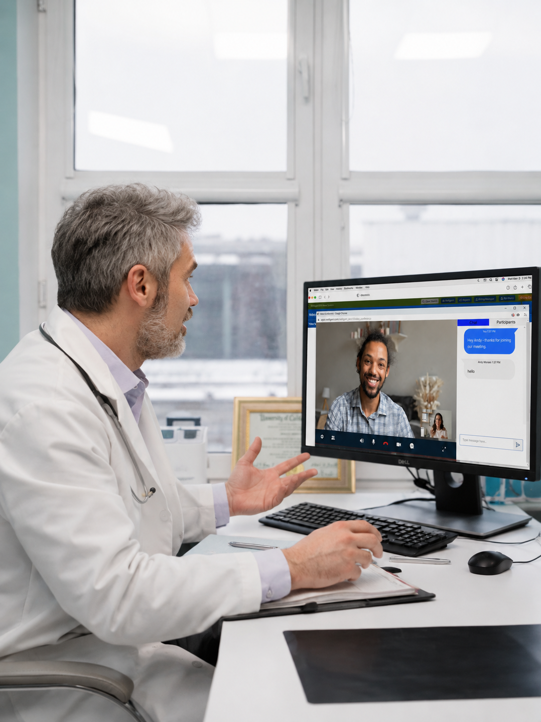 Behavioral health professional supporting a virtual care conversation