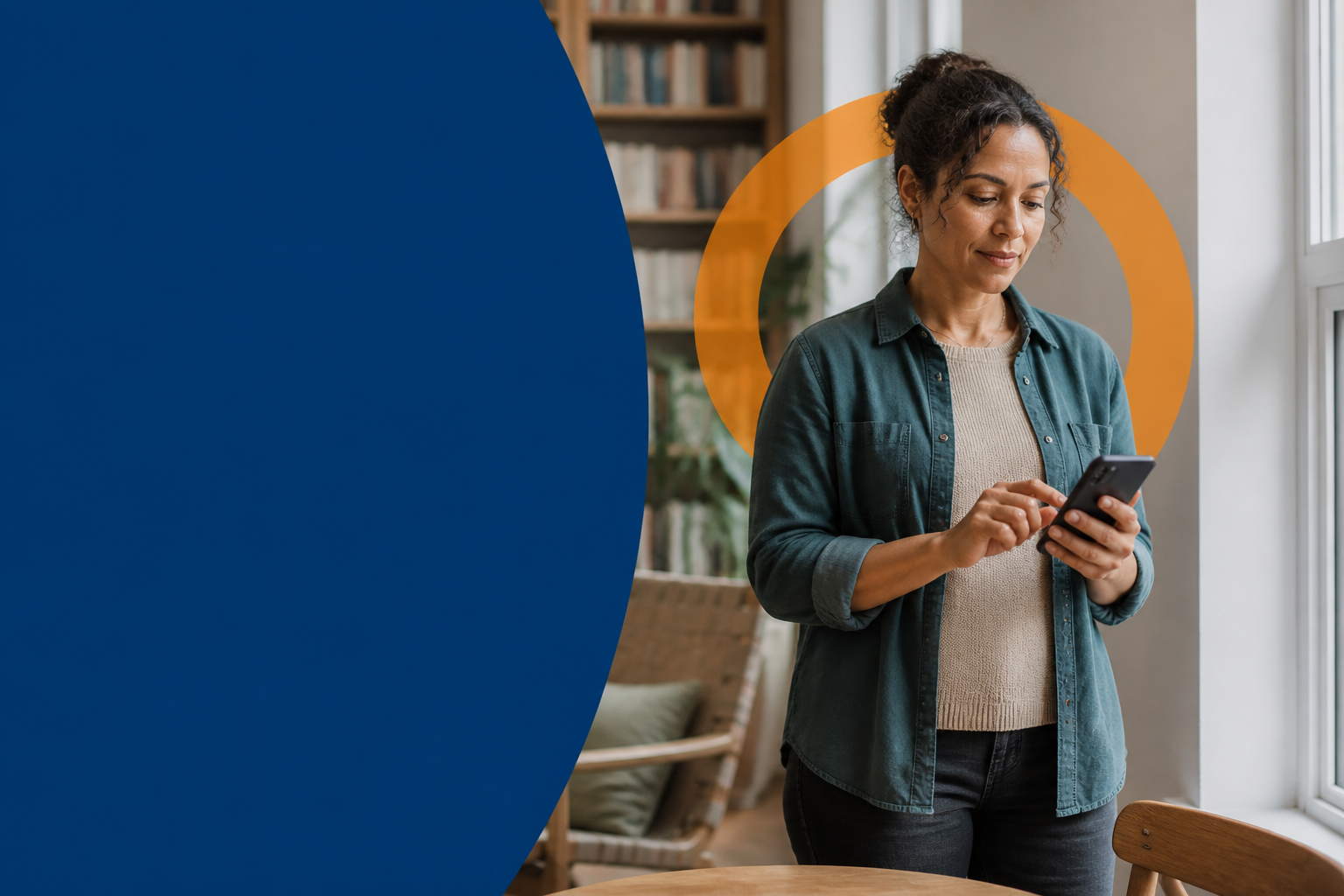 Behavioral health engagement leader using a mobile phone