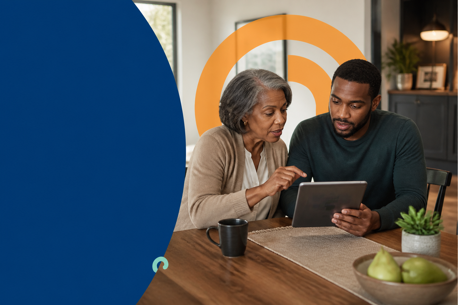 Family members reviewing a shared engagement experience